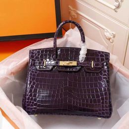 Women Handbags Handbag Women's Bag Big Bag 2024 Genuine Leather Arch Pearl Crocodile Leather Bag Wedding