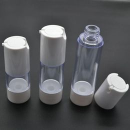 20pcs/lot 15ml Small Empty Plastic Airless Emulsion Cream Lotion Airless Pump Bottle Cosmetic Sample Packaging Container SPB92 Vqast Edejf