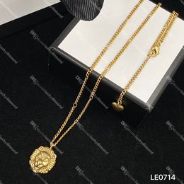 Lion Head Pendant Necklaces Designer Hip Hop Necklace Personality Skateboard Chain Adjustable Heart Necklaces