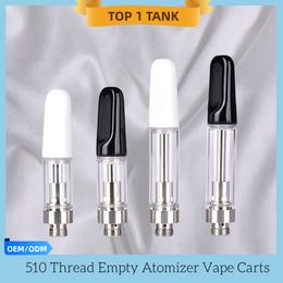 Ultra-low Price Warehouse Atomizers Ceramic Coil Carts Vape Cartridges Empty Tank Device 510 Thread Thick Oil Cartridge Glass Tank Vape Pen E-cigarette Kits In Stock