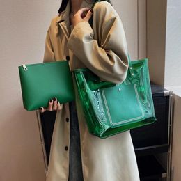 Shoulder Bags Fashion PVC Transparent Women Casual Ladies Crossbody Solid Handbags Messenger For Phone Purse