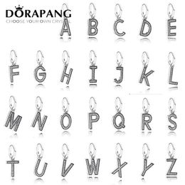 DORAPANG 100% 925 Sterling Silver 26 letters of an alphabet Charm Beads collocation Bracelet DIY bracelet Whole factory264w