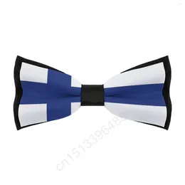 Bow Ties Polyester Finland Flag Bowtie For Men Fashion Casual Men's Cravat Neckwear Wedding Party Suits Tie