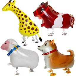 4-Piece Walking Animal home bargains helium balloons Set for Party Decor - Giraffe, Sheep, Horse - Perfect for Birthdays, Baby Showers, and More!