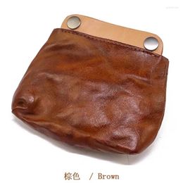 Wallets Vintage Old Coin Purse Hand-rubbed Colour Plant Tanned Leather Matching Simple Lady Card Bag Sleeve