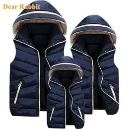 Waistcoat Parent-Child Matching Outfits Hooded Child Waistcoat Cotton Baby Girls Boys Vest Kids Jacket Children Outerwear For 100-180cm 231016