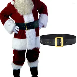 Belts Santa Claus Wide Belt For Men Costume Black And Gold Men's Christmas Accessories