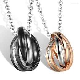 Pendant Necklaces Fashion Couple Necklace For Women Romantic 316L Stainless Steel Geometric Friendship Jewelry Gift Wholesale