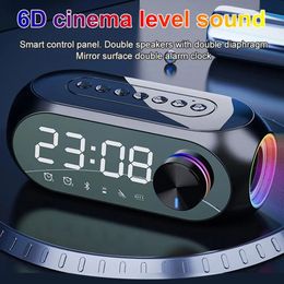 Portable Speakers S8 Wireless Bluetooth Speaker HD Led Display Multifunction Stereo Bass Alarm Clock FM Radio TF Card Aux Music Playback. 231017