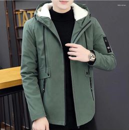 Men's Jackets 2023 Autumn And Winter Fashion Cashmere Thick Warm Hooded Jacket Casual Loose Comfortable High Quality Plus Size Coat