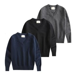 Pullover Autumn Kids Boys Girls Long Sleeve Sweater Sweater Student Student Knitwear Cotton Big Boy Jacket Tops Children's Wear 231016