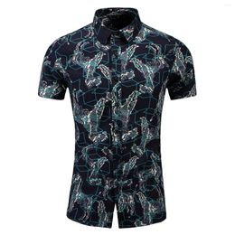 Men's Casual Shirts Summer Print Short Sleeve Shirt For Men Tops Tee Plus Size Fashion Streetwear Beach Swimwear Top Camisas