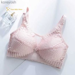 Maternity Intimates High Quality Maternity Pregnant Women's Nursing Bra Wire Free Lace Strap Front Opening Feeding Bras Push Up For Women PregnancyL231017