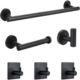 Bath Accessory Set Stainless Steel Bathroom Hardware Robe Hook Towel Rail Bar Rack Shelf Toilet Paper Holder Accessories Sets