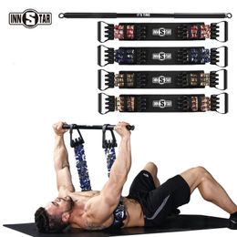 Resistance Bands INNSTAR Adjustable Bench Press Band with Workout Bar Push Up Elastice Portable Chest Expander Fitness Equipment 231016