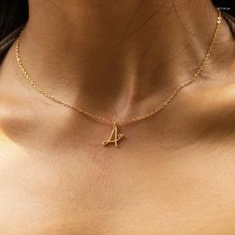 Pendant Necklaces Fashion A-Z Initial Letter Necklace Women Classic Stainless Steel O-Chain For Jewellery Gift