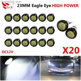 Car Tail Lights 20pcs DRL Eagle Eye 23mm LED Light 12V Waterproof Daytime Running Lights Car Auto Reverse Turn Signal Tail Day Light Fog Lamps Q231017