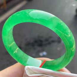 Bangle Class A Pure Natural Burma Jadeite Green Precious Jade Exquisite Fashion Bracelet Accessories Gift Top Jewelry328m