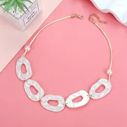 Pendant Necklaces Pearl Bib Necklace For Women Fashion OL Statement Geometric Pendants Collar Jewelry