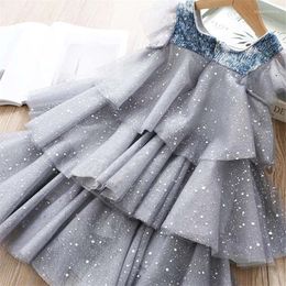 Girl Dresses Sequins Children Girls Birthday Party Performance Prom Gown Elegant Kids Clothes Toddlers Princess