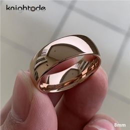 Classic Rose Gold Tungsten Wedding Ring For Women Men Tungsten Carbide Engagement Band Dome Polished Finish 8mm 6mm Ring Y1119260L