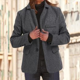 Women's Jackets Vintage Thicken Coat Women Winter Bottom Lapel Collar Long Sleeve Padded Leather Jacket Sheepskin Short Woolen