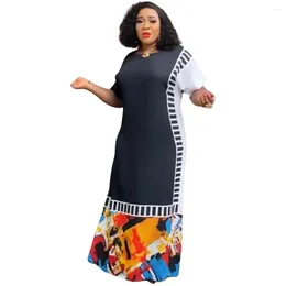 Ethnic Clothing African Dress For Women Print Patchwork Robes Africa Summer Fashion Streetwear Maxi Abaya Vestidos