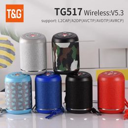 Portable Speakers Speaker TG517 Mini Wireless Bluetooth 5.3 Soundbar for Outdoor Indoor Loudspeaker Support TF Card FM Radio Waterproof 231017