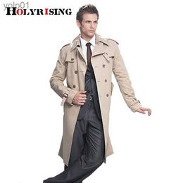 Men's Wool Blends Trench Coat Men Classic Double Breasted Mens Long Coat Mens Clothing Long Jackets Coats British Style Overcoat S-6XL sizeL231017