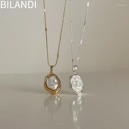 Pendant Necklaces Bilandi Fashion Jewellery Sweet Korean Temperament Irregular Simulated Pearl Necklace For Women Wedding Gifts Simply Design
