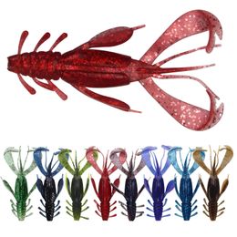 Baits Lures 10 Two Colour Multi bearded Soft Shrimp Luya Silicone Bait Prawn Fake 10cm10g 231017