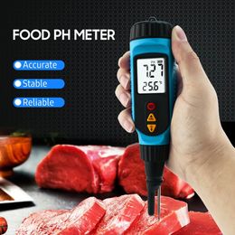 PH Metres PH818M PH Metre for Food Processing 2 in 1 Food PH Tester Solution Temperature Metre LCD Backlight Digital PH Measuring Probe 231017