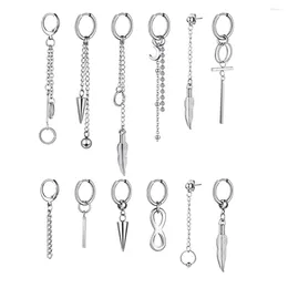 Dangle Earrings 12 Pieces Women Drop Earring Party Portable Girl Stainless Steel Pendant Tassel Ear Stud Jewellery Birthday Gift