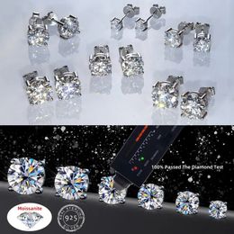 Stud IOGOU 3mm/4mm/5mm/6.5mm/8mm/9mm/10mm/11mm Certified D VVS1 Stud Earrings 925 Silver Earrings For Women Men Jewellery 231016