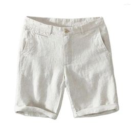 Men's Shorts Ladiguard Plus Size Men Casual Linen Harajuku 2023 Summer Beach Male Fashion ZIpper Pocket Short Pants Khaki Blue