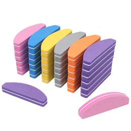 Nail Files 20pcs Mini Moon Style Sponge 100180 Sandpaper UV Gel Polish Standing Buffer Tools Nagel Vijl Lima Manicure Supplies 231017