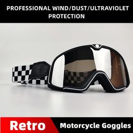 Outdoor Eyewear Motorcycle Goggles Retro Motocross Glasses Scooter ATV Skiing Sunglasses Eyeglasses Anti UV Cafe Racer Chopper Cycling Racing 231017