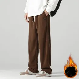 Men's Pants 2023 Corduroy Men Fleece Warm Winter Straight Leg Wide Korean Style Autumn Big Size Oversize Casual Trouser Male