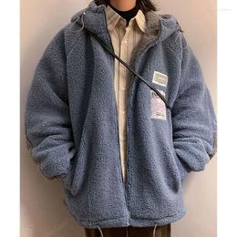 Women's Trench Coats 2023 Winter Jacket Korean Lamb Wool Coat Women Loose Fashion Patchwork Pattern Street Warm Fleece Cotton Female Jackets