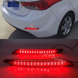 Car Tail Lights Car Flashing 2PCS LED Rear Bumper Light For Hyundai Elantra 2012 2013 2014 Tail Light Fog Lamp Bumper Brake Stop Reflector Q231017