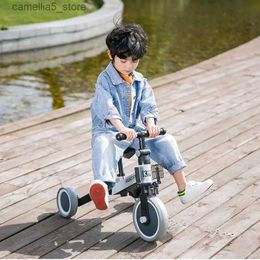 Bikes Ride-Ons 5-in-1 baby stroller pedal tricycle 3-wheel balance bike children's bicycle can be folded and multi-function Trolley baby Toddl Q231017