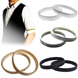 Bangle Women Anti-slip Metal Shirt Long Sleeve Holder Arm Band Stretch Garter Spring Bracelet Elastic Ring Men's Cuff Hoop2953