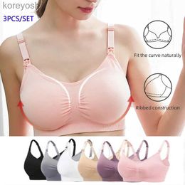 Maternity Intimates 3pcs/Set High Quality Maternity Nursing Bras Cotton Breastfeeding Pregnant Underwear Seamless Large Size Breathable Bra Push UpL231017