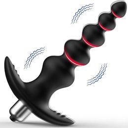 Vibrators Anal Beads Butt Plug Clitoris G Spot Stimulator Vibrator Male Prostate Massager Soft Silicone Big Adults Sex Toys for Man Woman 231017