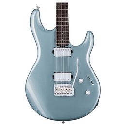 Double Cutaway Body Shape Musicman Luke Grey Electric Guitar China Tremolo Bridge Passive Pickups 9V Battery Box Chrome Hardware