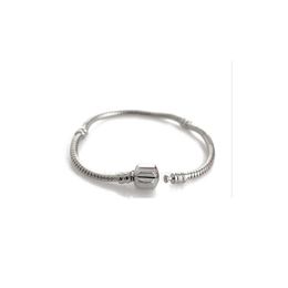 Bangle 10Pcs/Lot 925 Sier Snake Chain Bangles Bracelets Fit European Charm Beads For Ladies Jewelry Bracelets Dhdd1