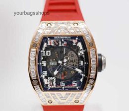 Brand Watch Luxury Wrist Watch RM Wristwatch Rm010 Mens Set with Tsquare Diamond Rose Gold Machinery Swiss Famous RLCV D3I0