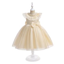 New Flower Girl Dress with Wooden Ear Edge Puffy Dress Party Princess Dress girls go