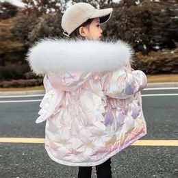 Down Coat Winter Down Jacket For Girls Coat Fashion Unicorn Shiny Waterproof Children's Outerwear 3-10 Years Teen Kids Parka Snowsuit 231016