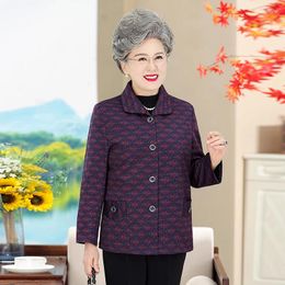 Women's Jackets 2023 Spring Autumn Jacket Middle-aged Elderly Mothers Lapel Woollen Coat 60 Years Old 70 Grandma Outfit